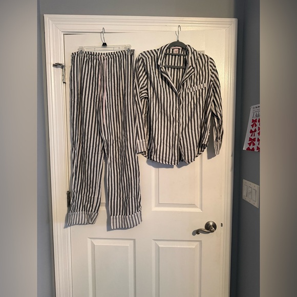Victoria's Secret Other - Victoria's Secret Black and White Striped Kids Pajama Set